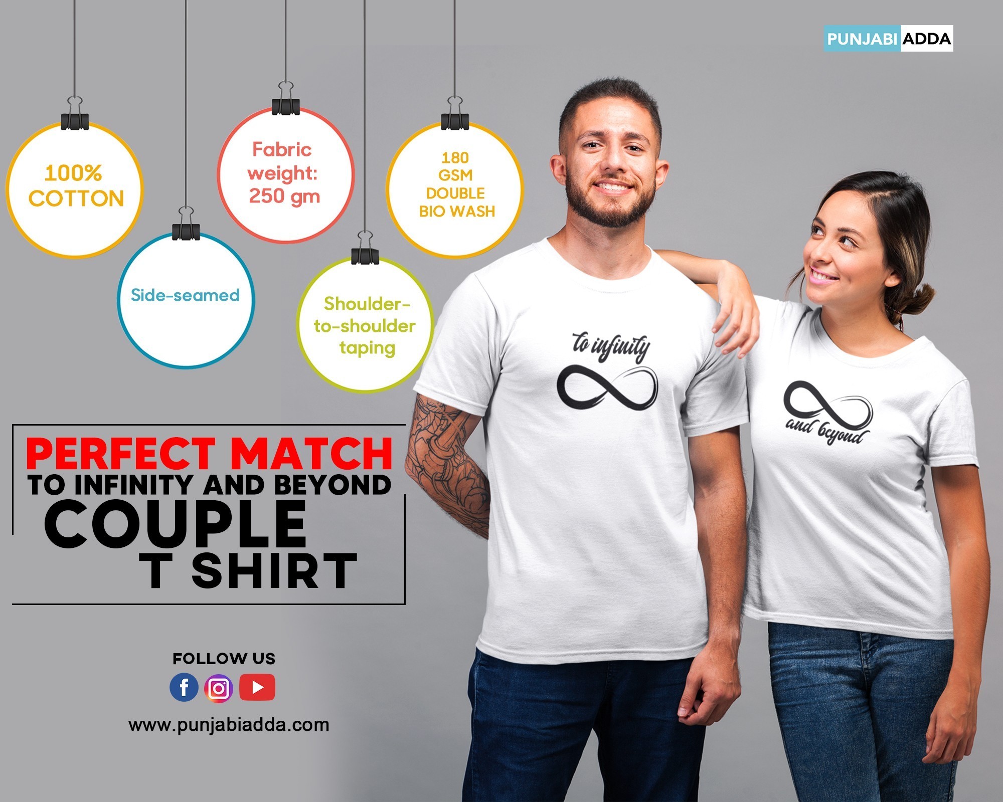Infinity And Beyond Printed T Shirts for Couple – Punjabi Adda